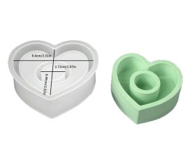 Molde silicona porta vela larga corazon